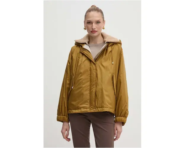 Weekend Max Mara geaca cu doua fete femei, culoarea maro, de tranzitie, 2425486021600