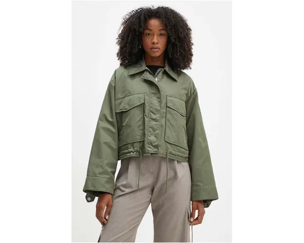 Weekend Max Mara geaca cu doua fete femei, culoarea verde, de tranzitie, oversize, 2425486031600