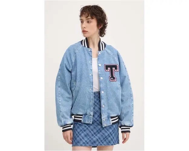 Tommy Jeans jacheta bomber din denim de tranzitie, DW0DW18202