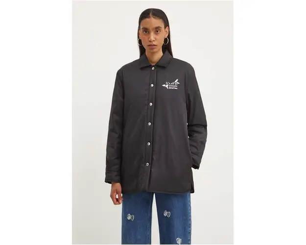 Moschino Jeans geaca femei, culoarea negru, de tranzitie, 0608.8217