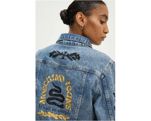 Moschino Jeans geaca jeans femei, de tranzitie, 0501.8221