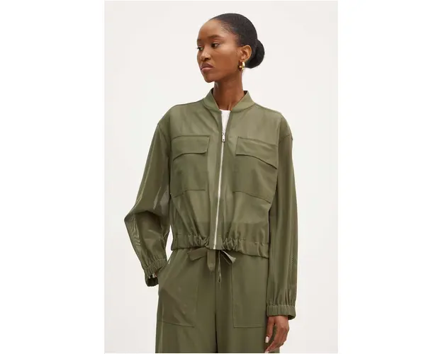 MAX&Co. geaca femei, culoarea verde, de tranzitie, oversize, 2426916011200