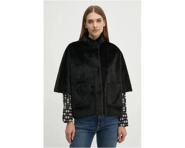 Joseph Ribkoff palton femei, culoarea negru, de iarna, oversize, 243917