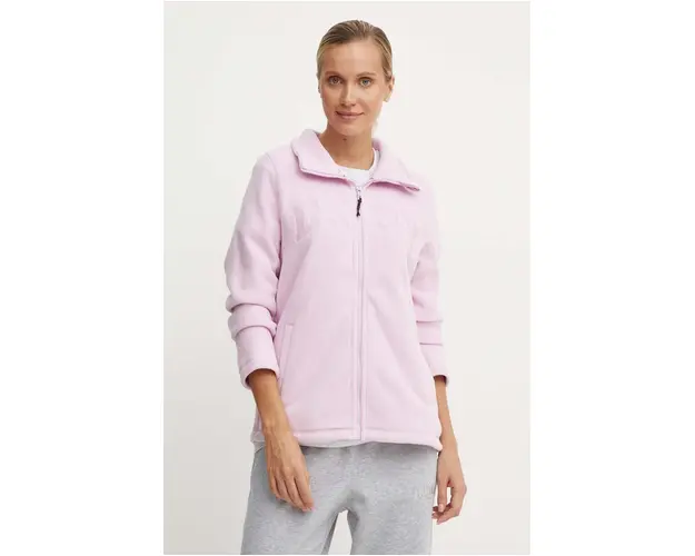 Dkny hanorac fleece culoarea roz, neted, DP4J9479