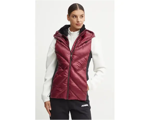 Dkny vesta femei, culoarea bordo, de iarna, DP4V3157