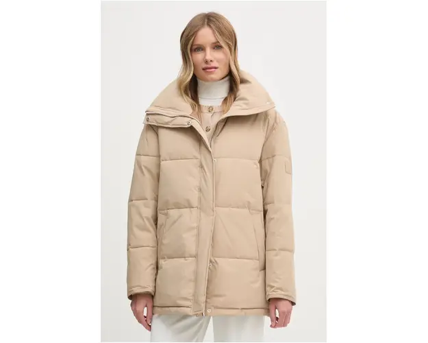 Dkny geaca femei, culoarea bej, de iarna, oversize, D2G4A179