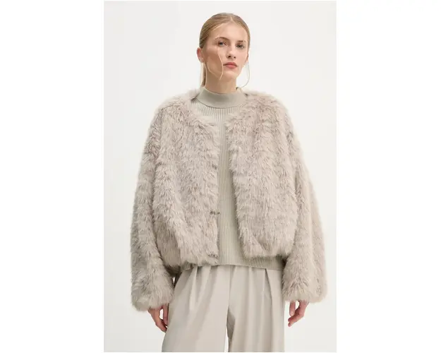 Drykorn geaca femei, culoarea bej, de tranzitie, oversize, 150221 84420