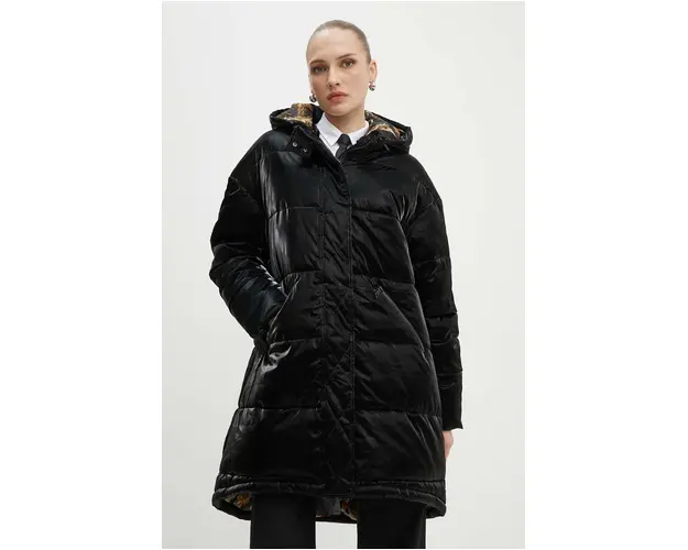 Versace Jeans Couture geaca femei, culoarea negru, de iarna, oversize, 77HASD19 CQ05D