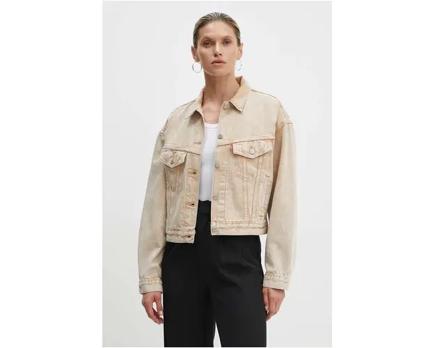 Levi's geaca jeans femei, culoarea bej, de tranzitie, A9155