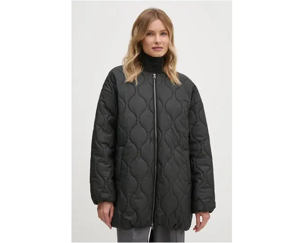 United Colors of Benetton geaca femei, culoarea negru, de tranzitie, 2XETDN06N