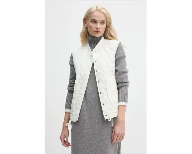 Pepe Jeans vesta ALI femei, culoarea alb, de tranzitie, PL402426
