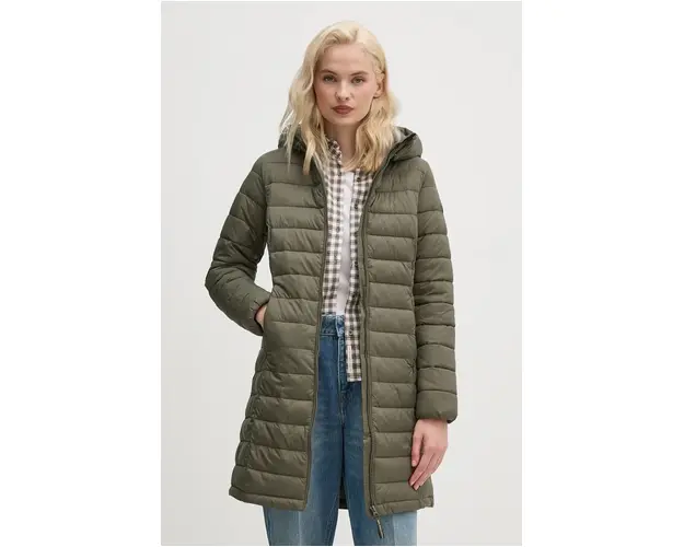 Pepe Jeans geaca AMMY LONG femei, culoarea verde, de iarna, PL402442