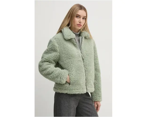 Pepe Jeans geaca CHARLIE femei, culoarea verde, de iarna, PL402463