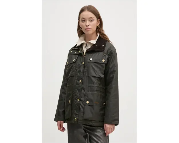 Barbour geaca femei, culoarea verde, de iarna, LWX1401