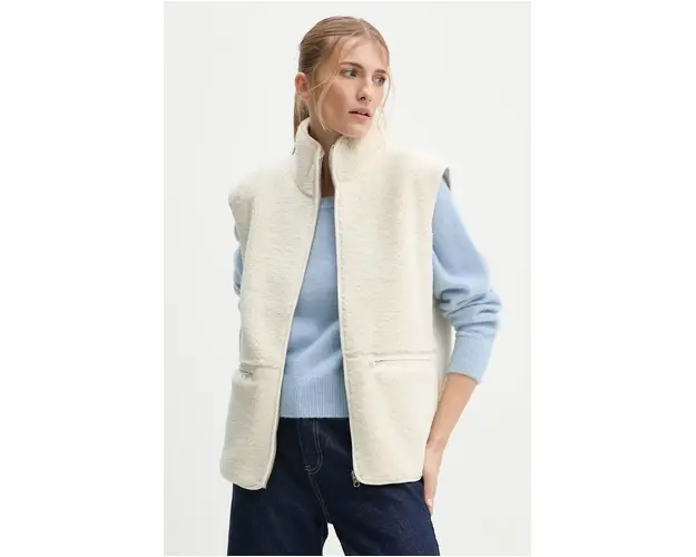 Samsoe Samsoe vesta SATARA femei, culoarea bej, de tranzitie, F24300024