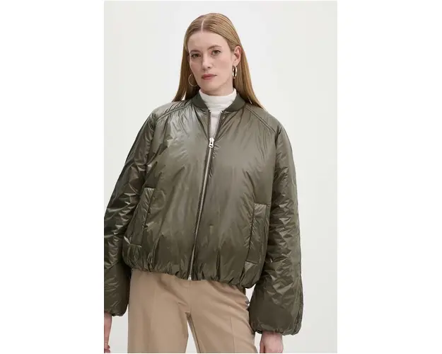 Samsoe Samsoe geaca SAPADDY femei, culoarea verde, de iarna, F24300009