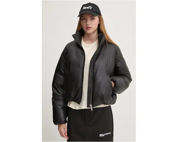 MOOSE KNUCKLES geaca de piele cu puf culoarea negru, de iarna, M34LL317