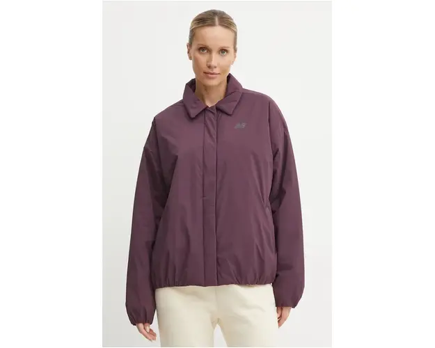 New Balance geaca femei, culoarea bordo, de tranzitie, WJ43506PLN