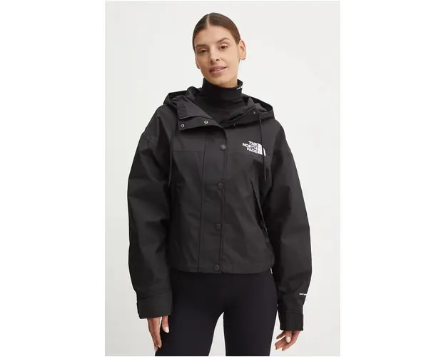 The North Face geaca Reign on Jacket femei, culoarea negru, de tranzitie, oversize, NF0A8BCHJK31