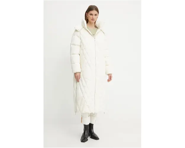 BOSS geaca de puf femei, culoarea bej, de iarna, 50524042