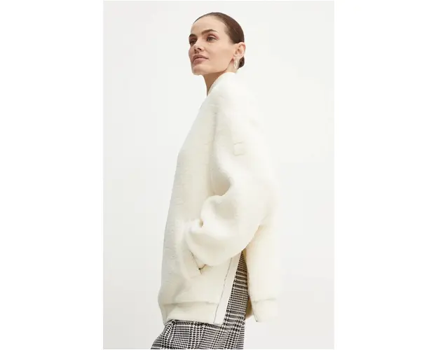 BOSS hanorac fleece culoarea bej, neted, 50524461