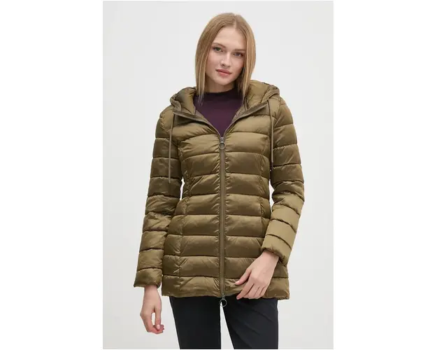 Sisley geaca femei, culoarea verde, de iarna, 2E3XLN044