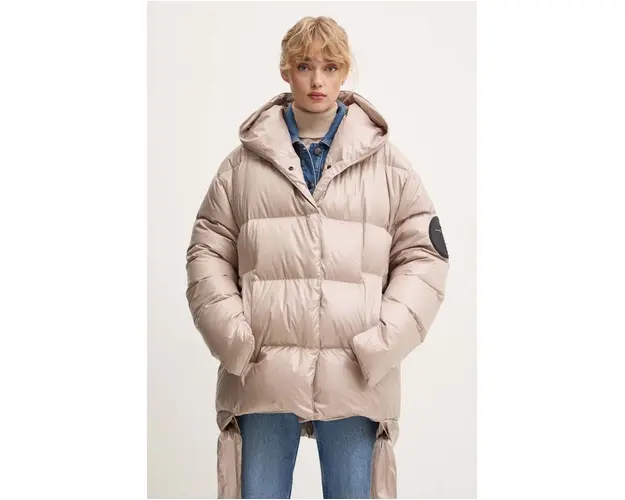 MMC STUDIO geaca de puf JESSO femei, culoarea bej, de iarna, oversized