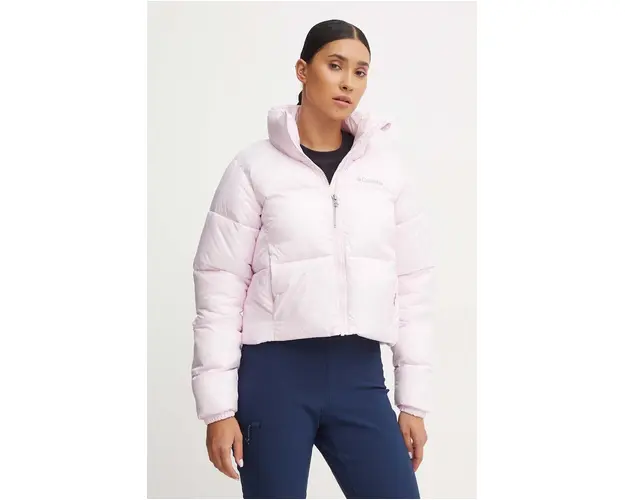 Columbia geaca Puffect Colorblock femei, culoarea roz, de iarna, 2088501
