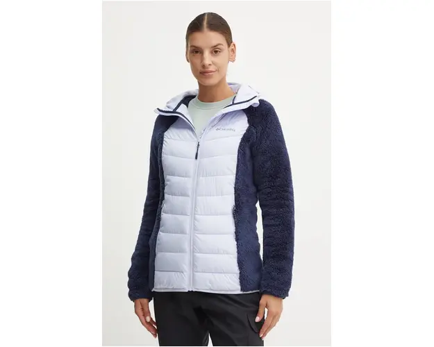 Columbia geaca sport Powder Lite Sherpa Hybrid culoarea violet, 2089521