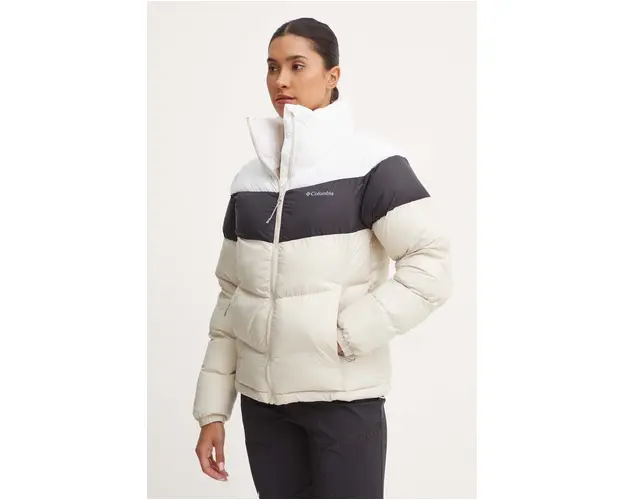 Columbia geaca Puffect Colorblock femei, culoarea bej, de iarna, 2088481