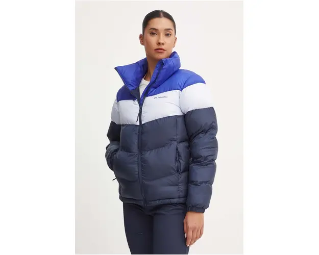 Columbia geaca Puffect Colorblock femei, culoarea albastru marin, de iarna, 2088481