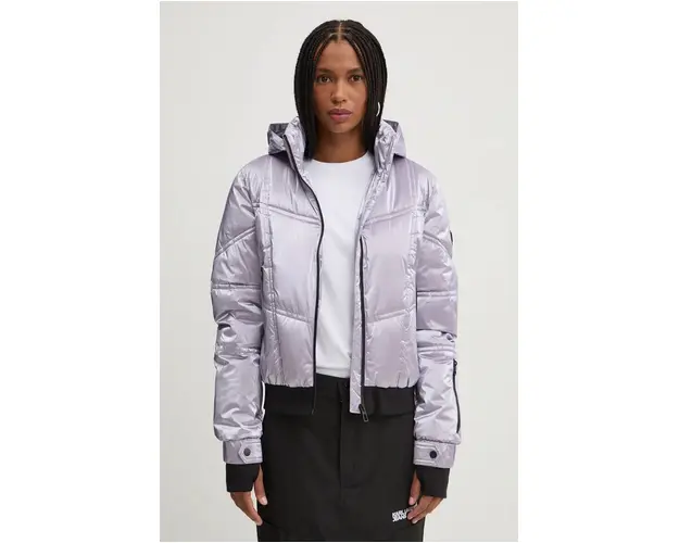 Desigual geaca OMSK femei, culoarea violet, de iarna, 24WWEWBY