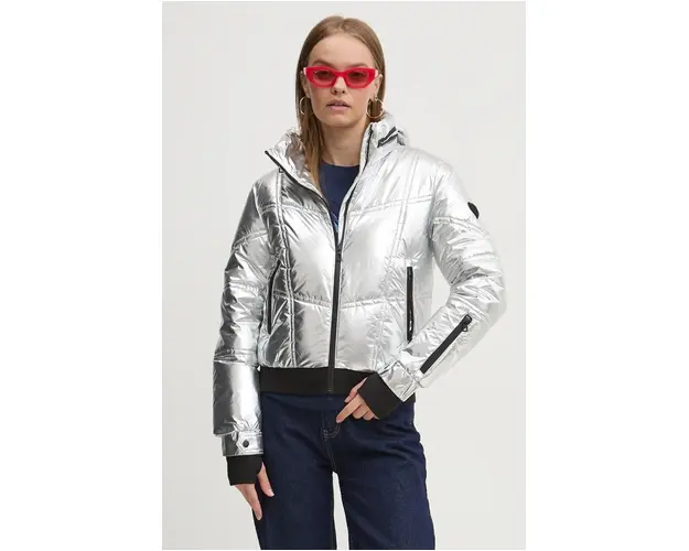Desigual geaca ALESUND femei, culoarea argintiu, de iarna, 24WWEWBQ