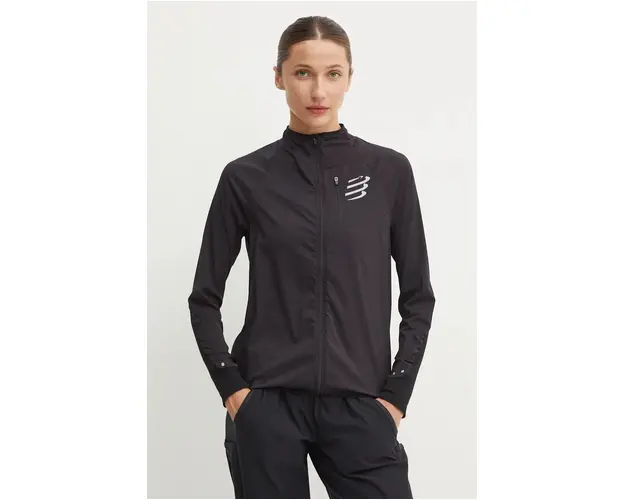 Compressport windbreaker Hurricane culoarea negru, de tranzitie, AJVW1429
