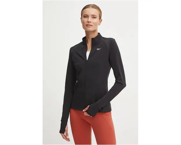 Reebok hanorac de jogging Running Warming culoarea negru, neted, 100205581