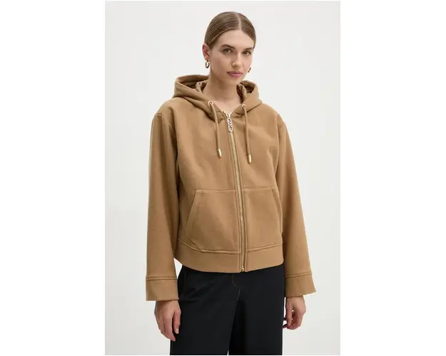 MICHAEL Michael Kors geaca de lana culoarea bej, de tranzitie, oversize, MF420FKBQA