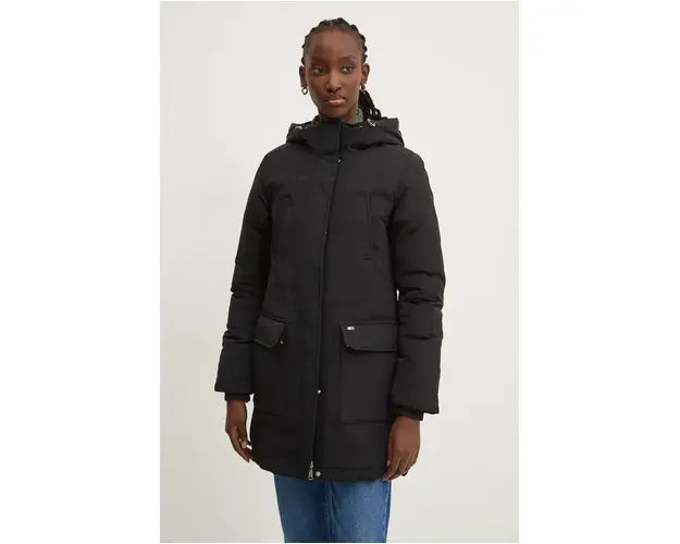 Tommy Jeans geaca femei, culoarea negru, de iarna, DW0DW18866