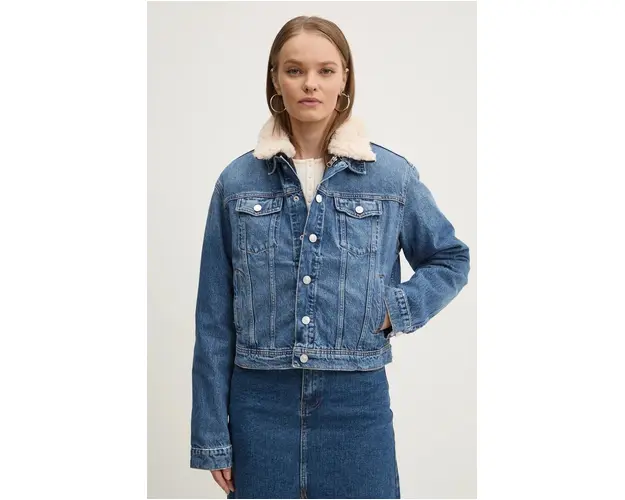 Tommy Jeans geaca jeans femei, de tranzitie, DW0DW19699
