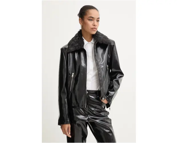 MSGM geaca femei, culoarea negru, de tranzitie, 3742MDH07X.247800