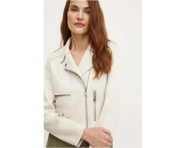 Morgan geaca ramones GOUSMI femei, culoarea bej, de tranzitie, GOUSMI