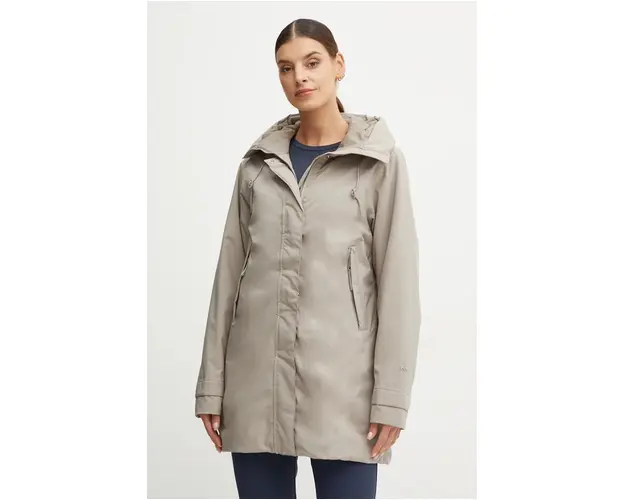 Helly Hansen geaca VICTORIA INS MID RAIN femei, culoarea gri, de tranzitie, 54101