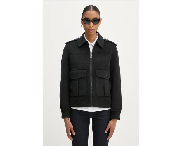 ZADIG&VOLTAIRE geaca de lana culoarea gri, de tranzitie, WWOW00648