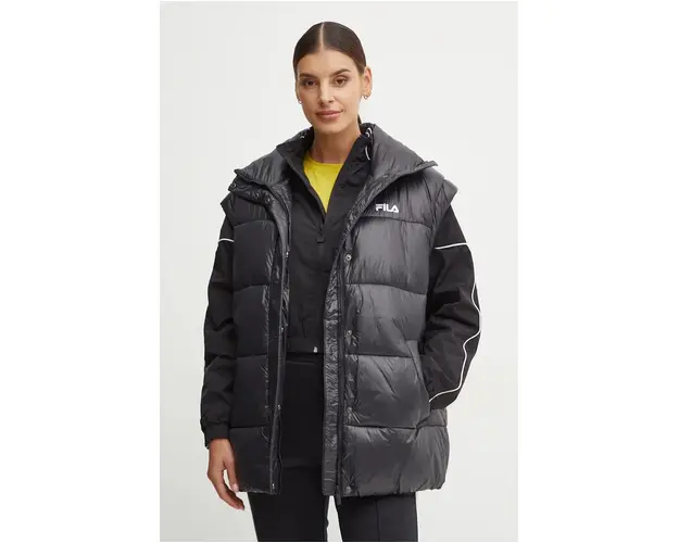 Fila vesta Luzk femei, culoarea negru, de iarna, FAW0899