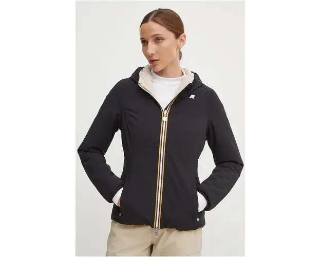 K-Way geaca femei, culoarea negru, de tranzitie, K6128TW