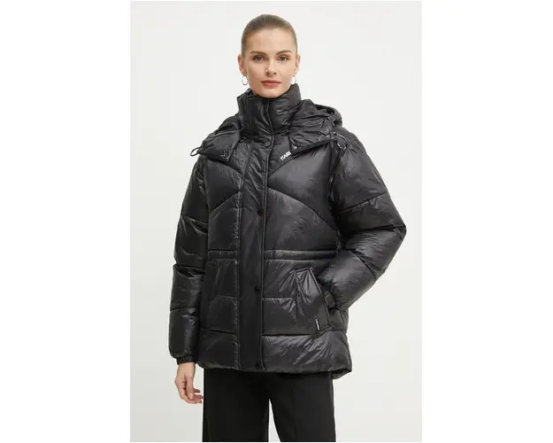 Karl Lagerfeld geaca femei, culoarea negru, de iarna, 246W1510