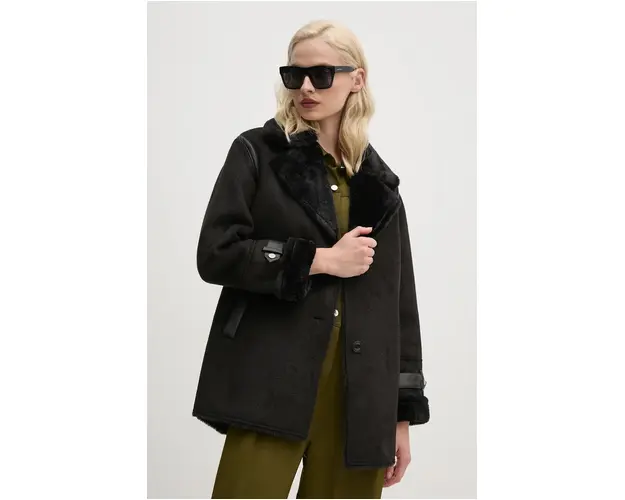 Gaudi palton femei, culoarea negru, de iarna, 421BD39003