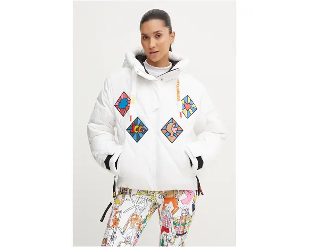 Rossignol geaca de schi din puf Lumy x JCC culoarea alb, RLNWJ32