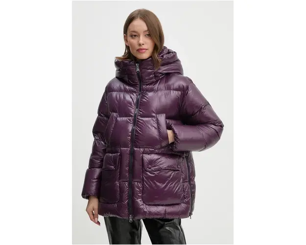 Hetrego geaca de puf DAILA femei, culoarea violet, de iarna, 8N727