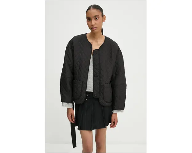 MUNTHE geaca MENEDIG femei, culoarea negru, de tranzitie, oversize, 1526.24102