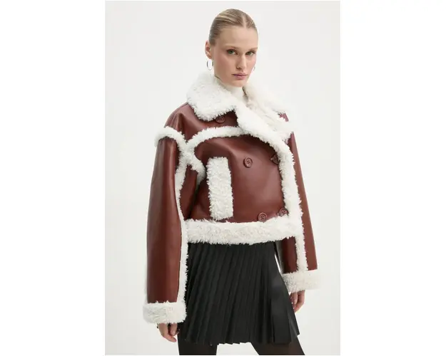 Stand Studio geaca Kristy Jacket femei, culoarea maro, de tranzitie, 61090-9010